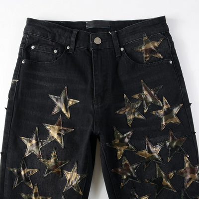 Jeans Rotos de Cuero con Estrella - Tendencia Street Style - Image 9