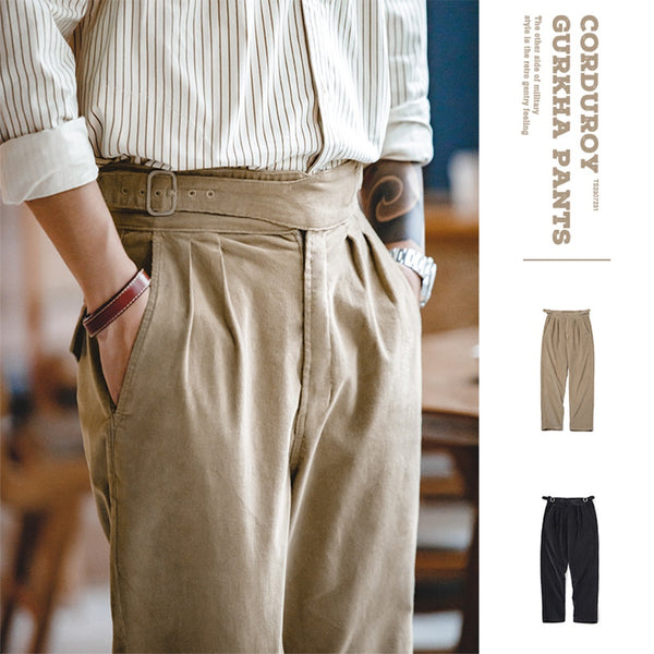 Pantalones Casual de Pana Estilo Americano para Hombre