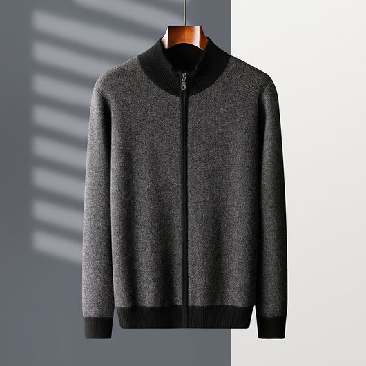 Cardigan de Cuello Alto con Cierre de Cachemira para Hombre - Image 8