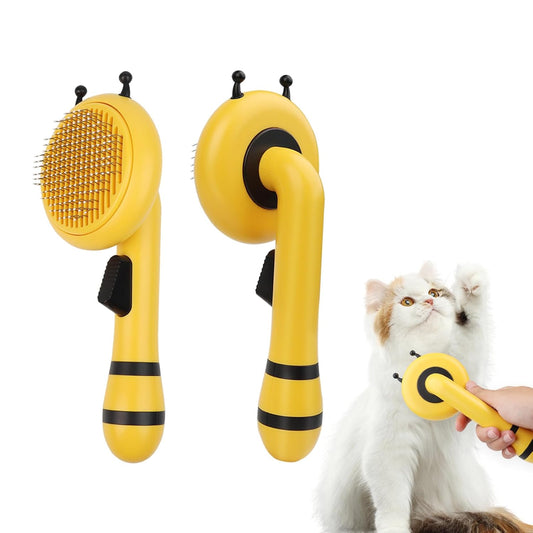 Cepillo Deslanador para Gatos en Forma de Abeja - Limpieza Automática y Masaje Suave