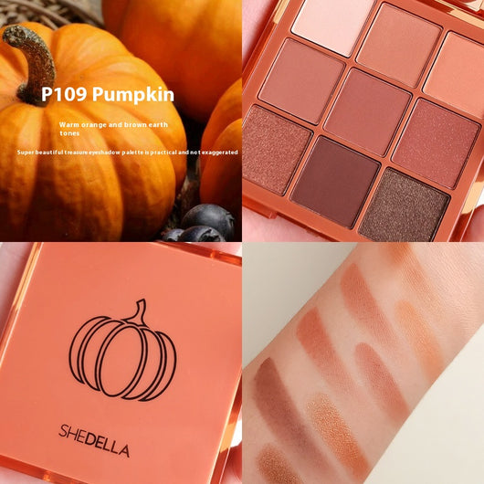 Paleta de Sombras 9 Colores con Brillo - Tonos Tierra y Naranja para Maquillaje Profesional - Image 7
