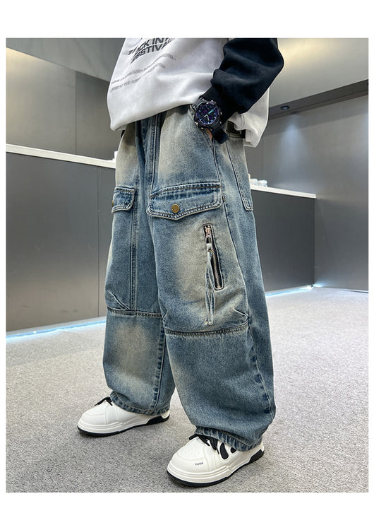 Pantalones Cargo Sueltos para Niños - Jeans Versátiles y Cómodos - Image 16