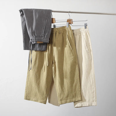 Pantalones Capri de Lino y Algodón Transpirables - Estilo Casual - Image 13