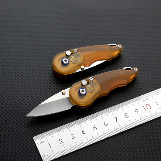Cuchillo de Chef PEI con Mango Ámbar y Hoja Afilada de Gota de Agua - Image 15