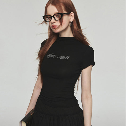 Playera Elástica Hot Diamond Cuello Redondo Manga Corta