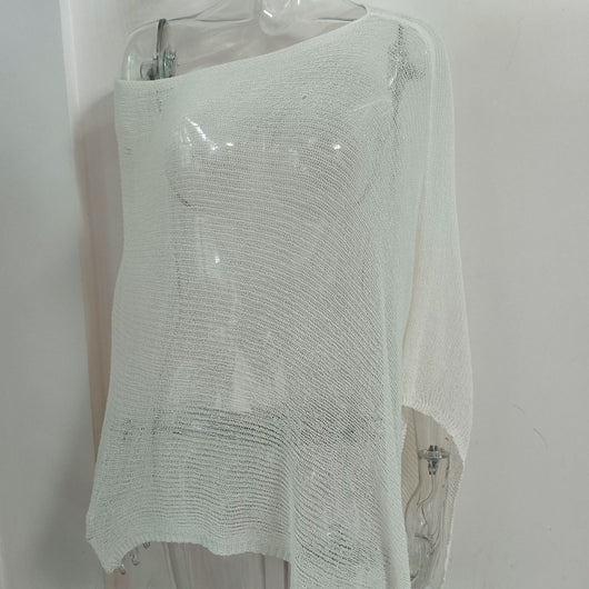 Blusa Tejida de Protección Solar con Capa Irregular para Mujer - Image 5