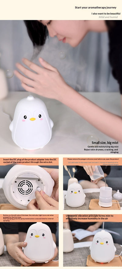 Difusor Humidificador Luz Nocturna Pingüino Aromaterapia - Image 9