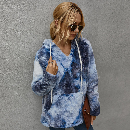 Suéter Hoodie Tie-Dye Grueso para Mujer - Colección Invierno - Image 3