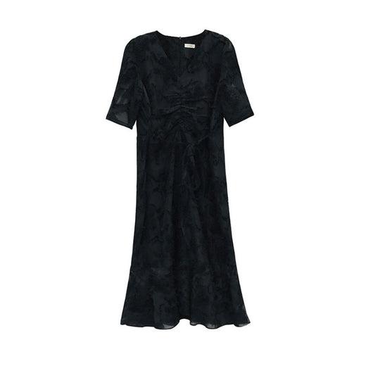 Vestido Elegante Escote V Estilo Francés con Cintura Definida - Image 9