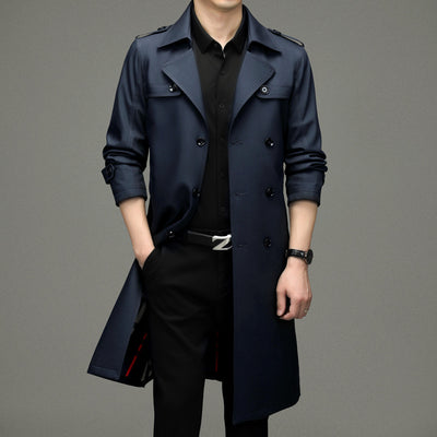 Gabardina Larga Cruzada para Hombre - Estilo Ejecutivo Casual - Image 2