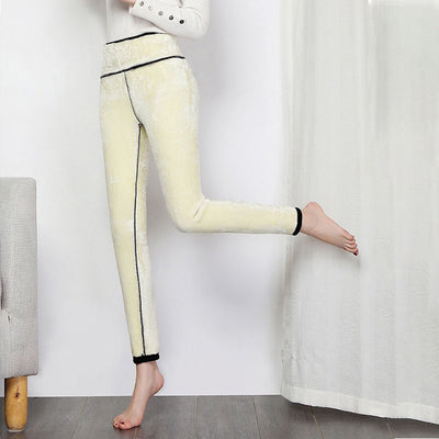Pantalones Térmicos de Cintura Alta Elásticos para Mujer con Pies Acolchados de Terciopelo - Image 19