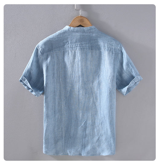 Camisa Casual de Lino Retro Estilo Japonés para Hombre - Image 11