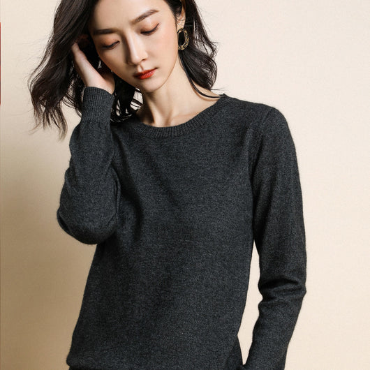 Suéter Slim-fit Coreano para Mujer Cuello Redondo - Image 14