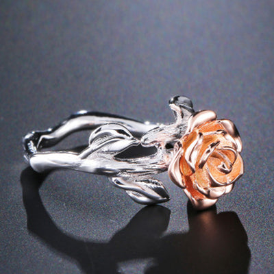 Anillo Bicolor Chapado en Oro Rosa y Plata - Image 10