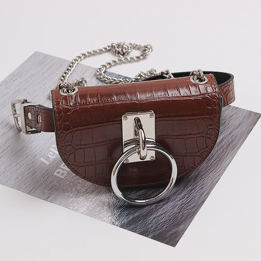 Bolsa Crossbody Semicircular Compacta con Cinturón - Image 8