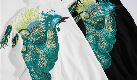 Sudadera con Capucha y Bordado de Pavo Real para Hombre - Image 16