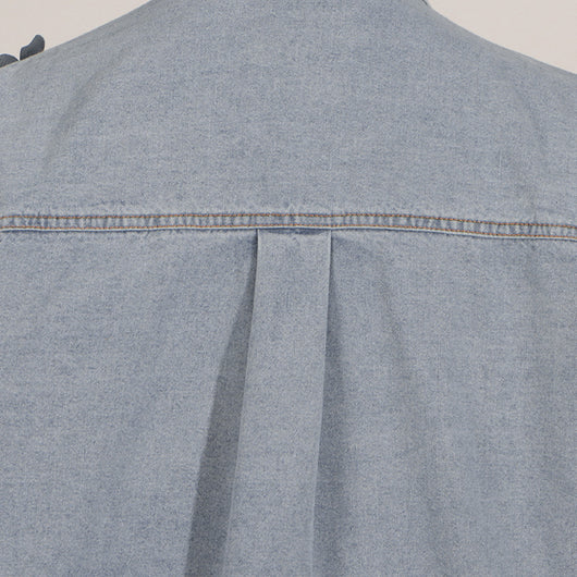 Blusa Denim con Flores 3D - Estilo Minimalista para Verano - Image 10