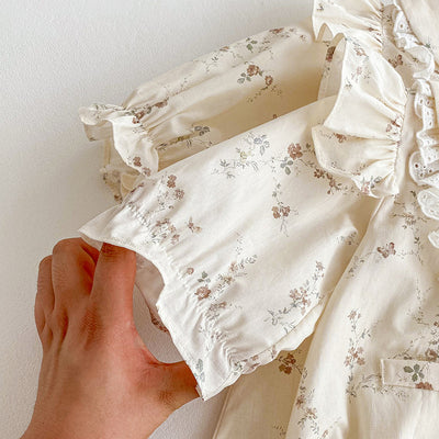 Vestido Romper para Bebé Niña con Mangas Volantes y Encaje - Image 18