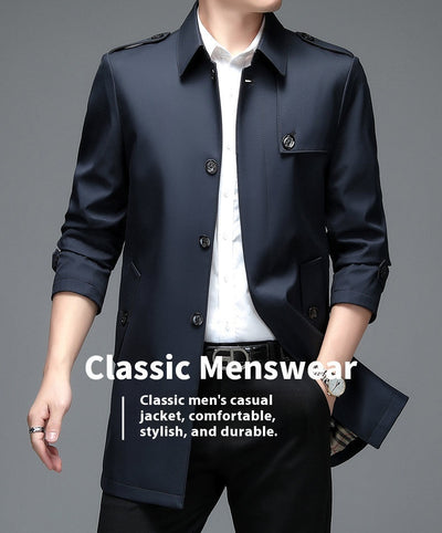 Abrigo Tipo Gabardina Casual Largo para Hombre - Image 10