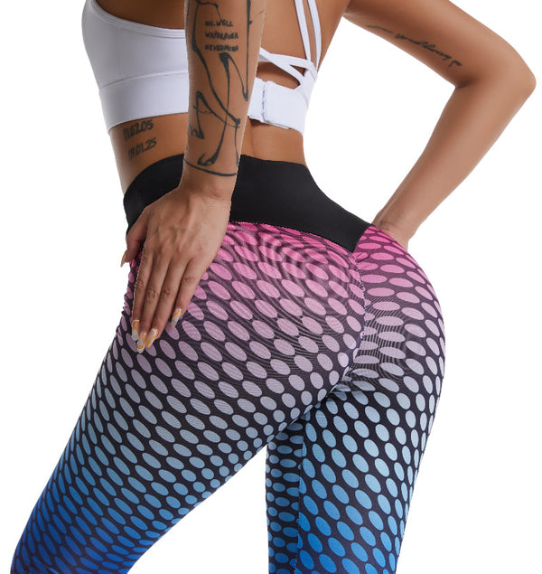 Leggings Deportivos Cintura Alta Push Up Tie Dye Spandex sin Costuras Efecto Levantador
