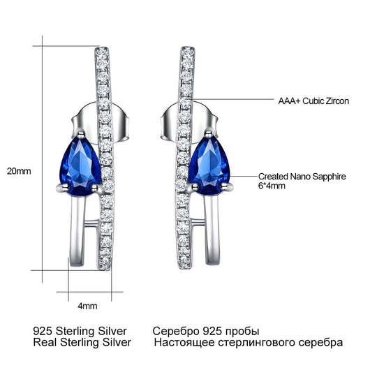 Aretes de Plata Esterlina con Zafiro Azul - Diseño Elegante - Image 7