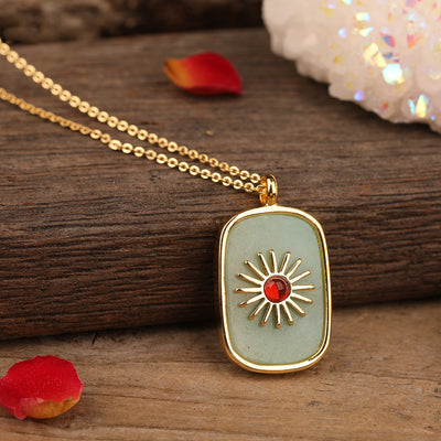 Colgante de Piedra con Girasol Pavé para Mujer - Image 6