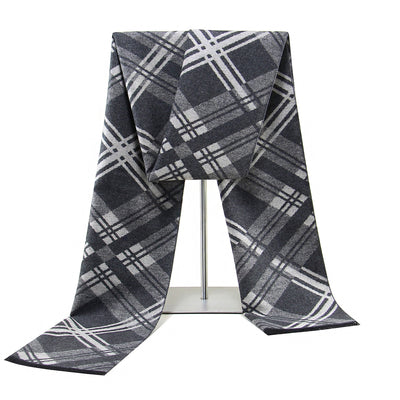 Bufanda de Cachemira Cuadros Hombre Estilo Europeo para Otoño e Invierno - Image 4