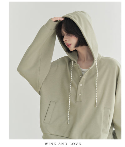 Sudadera Cropped Suelta con Ajuste en Dobladillo para Mujer - Image 18