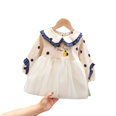 Vestido Infantil de Algodón Mesh con Manga Larga - Image 5