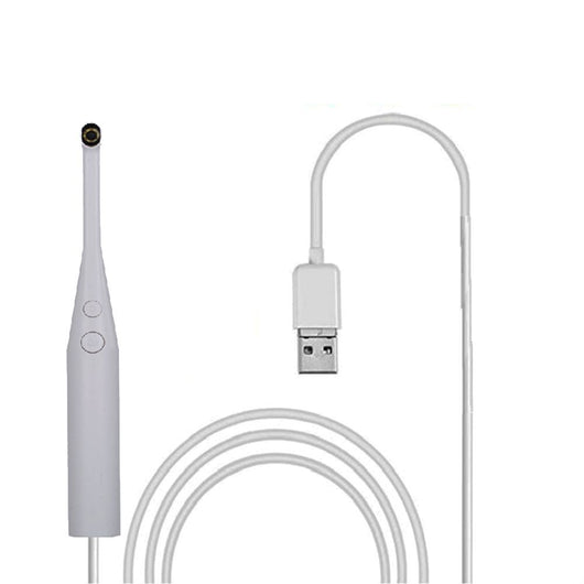 Dark gray HD USB visual dental appliance with camera tip and control buttons, connected to a USB-A plug. - Image 4