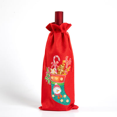 Bolsa para Vino con Pintura de Diamantes Navideña Europeo-Americana - Image 9