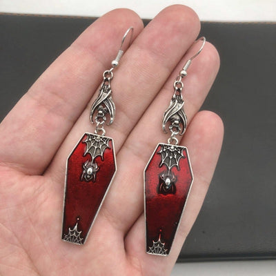 Aretes Punk Halloween Estilo Europeo y Americano - Cruz y Murciélago