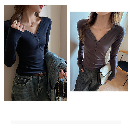 Polera Térmica Cuello en V Manga Larga con Forro Polar - Image 15