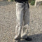 Jeans Ajustados Daddy con Desgarre y Efecto Gato Gris Claro