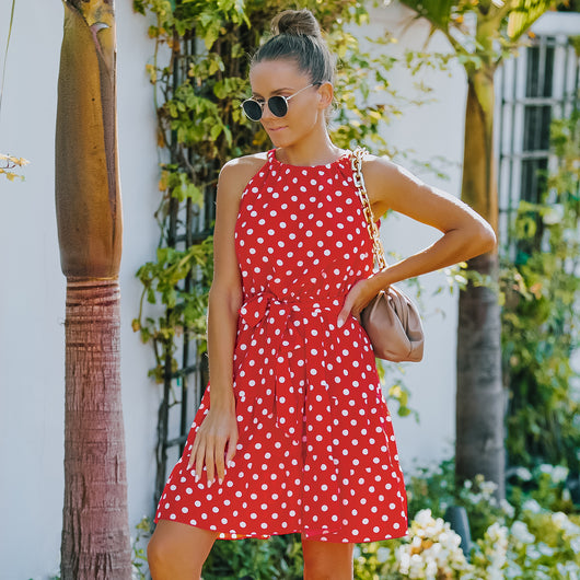 Vestido Elegante de Chifón con Lunares para Mujer - Image 28