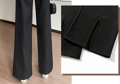 Pantalón Palazzo Cintura Alta Otoño Temprano Mujer Corte Holgado - Image 13