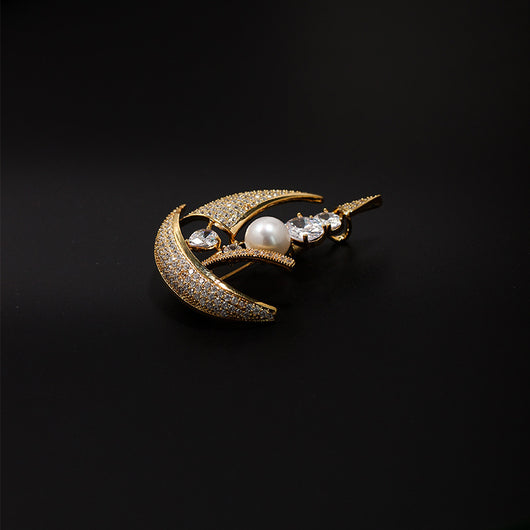 Broche Velero Náutico con Perlas de Concha y Oro Incrustado - Image 12