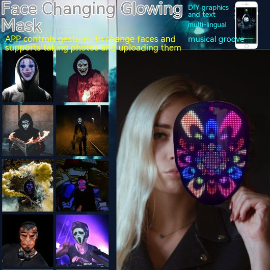 Máscara LED Luminosa Facial con Cambio de Color para Fiestas y Eventos - Image 3