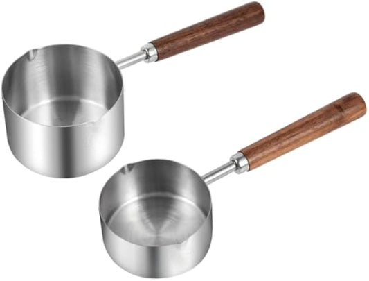 Cucharón Medidor para Alimento de Mascotas Acero Inoxidable 304 con Mango de Madera