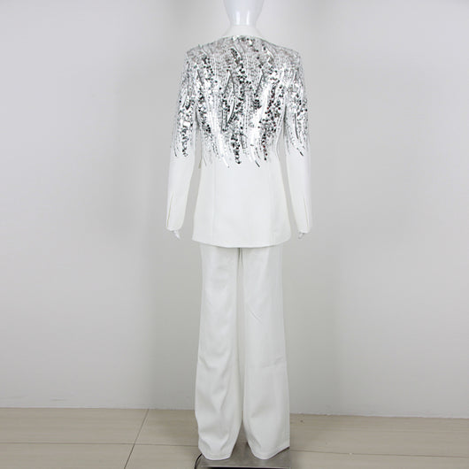 Pantalones Sueltos con Lentejuelas de Dos Piezas para Mujer - Image 4