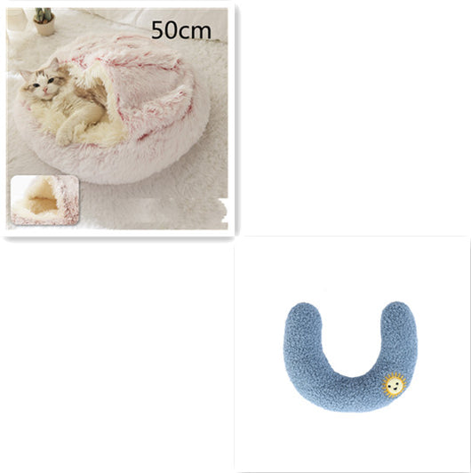 Cama 2 en 1 para Perros y Gatos - Cama Cálida de Felpa Suave Tipo Casa - Image 126