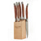 Juego de Cuchillo y Tenedor para Carne en Acero Inoxidable con Mango de Madera de Palisandro