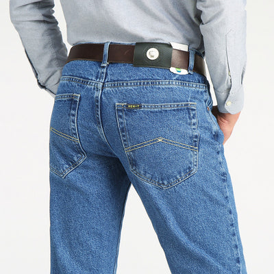 Jeans Retro de Cintura Alta Holgados Corte Recto para Hombre - Image 3