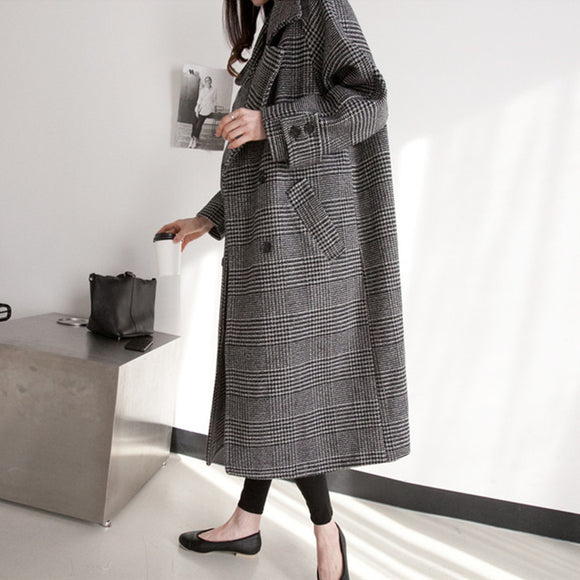 Abrigo de Lana Gruesa para Mujer - Otoño e Invierno