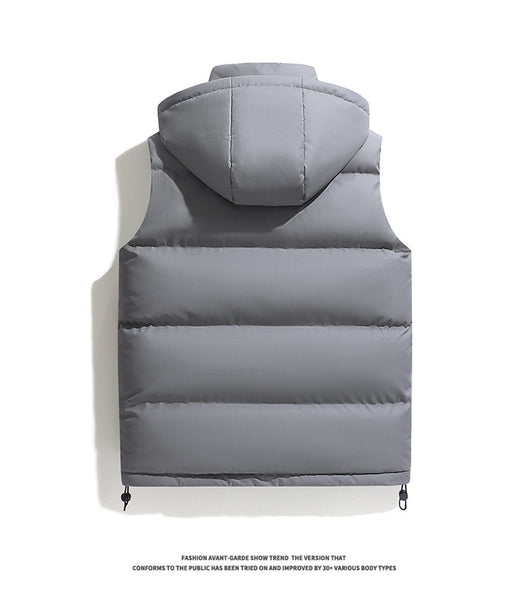 Chaleco Acolchado con Capucha para Hombre - Diseño Sólido Cálido - Image 9