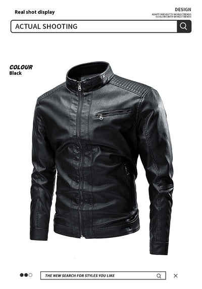 Chaqueta de Cuero para Motociclista Retro - Estilo Casual Primavera Otoño - Image 32