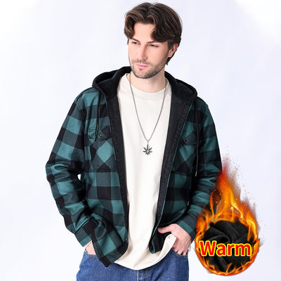 Camisa Cuadros con Capucha y Forro Polar para Hombre - Image 4