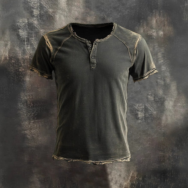 Camiseta Vintage Desgastada de Algodón para Hombre
