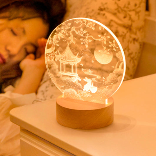 Luz Nocturna Conejo de Jade - Relajación y Sueño Reparador