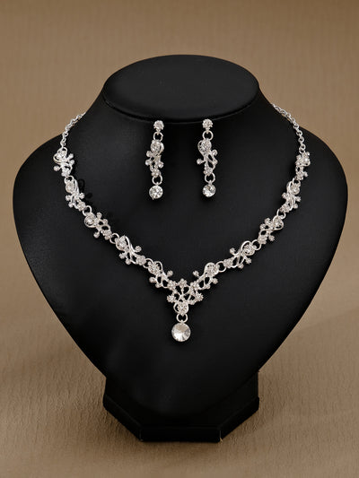 Conjunto de Aretes y Collar con Perlas y Cristales para Mujer - Image 58